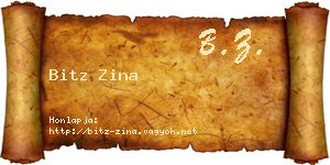 Bitz Zina névjegykártya